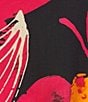 Color:Fuchsia - Image 3 - Plus Size Woven Floral Print Round Neck 3/4 Sleeve Asymmetric Hem Tunic