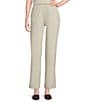 IC Collection Prada Knit Elastic Straight Leg Pants, Color:Oyster - Image 1