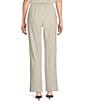 IC Collection Prada Knit Elastic Straight Leg Pants, Color:Oyster - Image 2