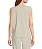 IC Collection Prada Knit Scoop Neck Sleeveless Tank, Color:Oyster - Image 2
