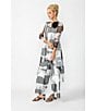 IC Collection Printed Mesh Elastic Waist Wide Leg Pull-On Coordinating Pants, Color:Black - Image 5