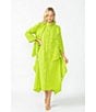 IC Collection Pucker Bubble Check Pattern Mock Neck Sleeveless Drape Side Midi Dress, Color:Neon - Image 4