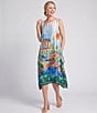 IC Collection Scenic Print Square Neck Sleeveless Dress - Image 4