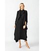 IC Collection Shawl Collar Open Front Asymmetric Hem 3/4 Sleeve Statement Jacket, Color:Black - Image 5