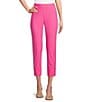 IC Collection Slim Stretch Knit Cropped Pants, Color:Fuchsia - Image 1