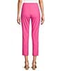 IC Collection Slim Stretch Knit Cropped Pants, Color:Fuchsia - Image 2