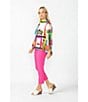 IC Collection Slim Stretch Knit Cropped Pants, Color:Fuchsia - Image 5