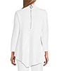 IC Collection Soft Knit Crepe Mock Neck Long Sleeve Top, Color:White - Image 2