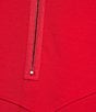 IC Collection Soft Knit Crepe Mock Neck Long Sleeve Top, Color:Red - Image 4