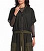 IC Collection Stand Collar Mesh Layered Zip-Front Coordinating Vest - Image 1
