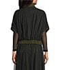 IC Collection Stand Collar Mesh Layered Zip-Front Coordinating Vest - Image 2