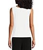 Color:Ivory - Image 2 - Stretch Knit Jersey Scoop Neck Sleeveless Tank Top