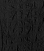 Color:Black - Image 3 - Textured Bubble Check Pucker Woven Mock Neck 3/4 Sleeve Asymmetrical Hem Midi A-Line Dress