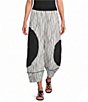 IC Collection Textured Woven Color Block Wave Stripe Wide-Leg Pull-On Coordinating Pants - Image 1