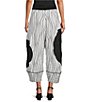 IC Collection Textured Woven Color Block Wave Stripe Wide-Leg Pull-On Coordinating Pants - Image 2