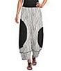 IC Collection Textured Woven Color Block Wave Stripe Wide Leg Pull-On Coordinating Pants - Image 1