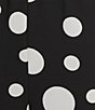 IC Collection Woven Dot Print Elastic Waist Tulip Hem Crop Coordinating Pants, Color:Black - Image 4