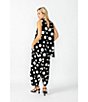 IC Collection Woven Dot Print Elastic Waist Tulip Hem Crop Coordinating Pants, Color:Black - Image 6