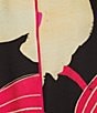 Color:Fuchsia - Image 4 - Woven Floral Print Round Neck 3/4 Sleeve Asymmetric Hem Tunic