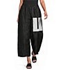 IC Collection Woven Wide-Leg Crinkle Pull-On Coordinating Crop Pants - Image 1