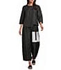 IC Collection Woven Wide-Leg Crinkle Pull-On Coordinating Crop Pants - Image 3