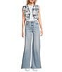 Ida Mae Home Aledo Toile Western Print Open Front Cropped Vest, Color:Navy - Image 3