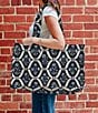 Ida Mae Home Charlotte Navy Quilted Tote Bag, Color:Navy - Image 2