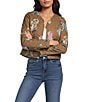 Ida Mae Home Thunderbird Round Neck Long Sleeve Open Front Jacket, Color:Brown - Image 1