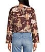 Ida Mae Home Western Print Cotton Blend Open Front Long Sleeve Cropped Jacket, Color:Rust/Copper - Image 2