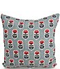 Ida Mae Home x Erin & Ben Co. Sadie Floral Icon Blue Quilted Reversible Square Decorative Pillow - Image 1