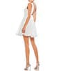 Color:White - Image 2 - Ieena for Mac Duggal Ruffle Shoulder Sleeveless V-Neck Fit and Flare Dress