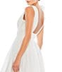 Color:White - Image 4 - Ieena for Mac Duggal Ruffle Shoulder Sleeveless V-Neck Fit and Flare Dress