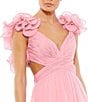 Mac Duggal Ieena Mac Duggal Chiffon V-Neck Sleeveless Cut-Out Strappy Back Detail Tiered Ruffle Hem Gown, Color:Blush - Image 3