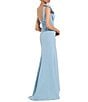 Ieena for Mac Duggal Plunging V-Neck Bow Shoulder Sleeveless Low Back Detail A-line Dress - Image 4