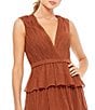Color:Nutmeg - Image 5 - Ieena for Mac Duggal Tiered Ruffle Deep V-Neck Sleeveless A-Line Gown