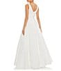 Color:White - Image 2 - Ieena for Mac Duggal V-Neck Lined Pocketed Sleeveless Ball Gown