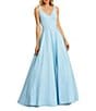 Mac Duggal Ieena for Mac Duggal V-Neck Lined Pocketed Sleeveless Ball Gown, Color:Powder Blue - Image 1