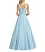 Mac Duggal Ieena for Mac Duggal V-Neck Lined Pocketed Sleeveless Ball Gown, Color:Powder Blue - Image 2