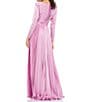 Color:Lilac - Image 2 - Surplice V-Neck 3/4 Sleeve Pleated A-Line Gown