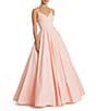 Color:Blush - Image 1 - Ieena for Mac Duggal V-Neck Sleeveless A-Line Fully Lined Ball Gown