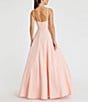 Color:Blush - Image 2 - Ieena for Mac Duggal V-Neck Sleeveless A-Line Fully Lined Ball Gown