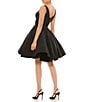 Color:Black - Image 2 - Ieena for Mac Duggal V-Neck Sleeveless A-Line Cocktail Dress