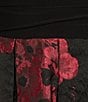 Color:Black/Red - Image 3 - 3/4 Sleeve Round Neck High-Low Floral Brocade Dress