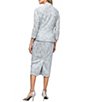 Ignite Evenings 3/4 Sleeve Square Neck Sequin Lace 2-Piece Jacket Midi Dress - Image 2