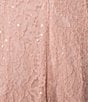 Color:Faded Rose - Image 4 - Round Neck Short Sleeve Sequin Lace Midi Dress