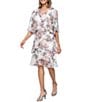 Ignite Evenings Floral Print Bodre Jacket Dress - Image 1