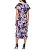 Ignite Evenings Floral Print Tiered Midi Shift Dress, Color:Navy Multi - Image 2