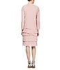 Color:Faded Rose - Image 2 - Scoop Neck Chiffon Tiered 2-Piece Jacket Dress