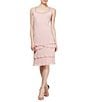 Color:Faded Rose - Image 3 - Scoop Neck Chiffon Tiered 2-Piece Jacket Dress