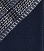 Color:Navy/Silver - Image 3 - Petite Size Foil Trim Asymmetric Cape Jumpsuit